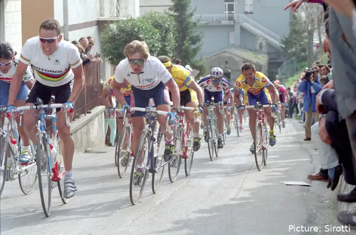 Yevgeni Berzin and Lance Armstrong at Tirreno-Adriatico 1994