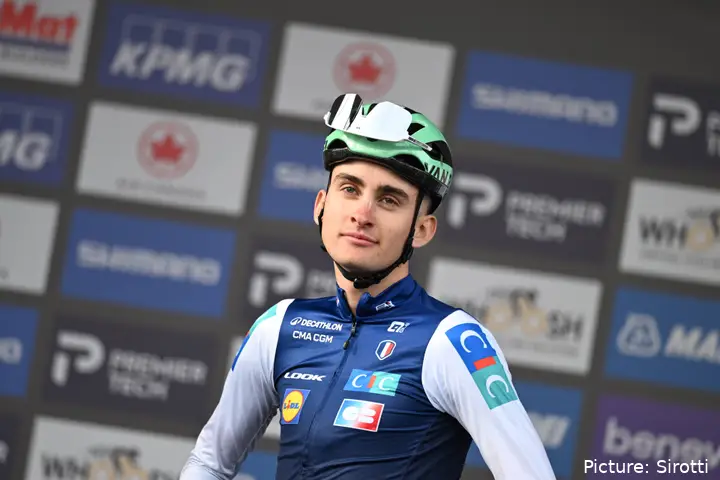 Paul Seixas ahead of the men's elite road race at the 2026 Montreal World Championships