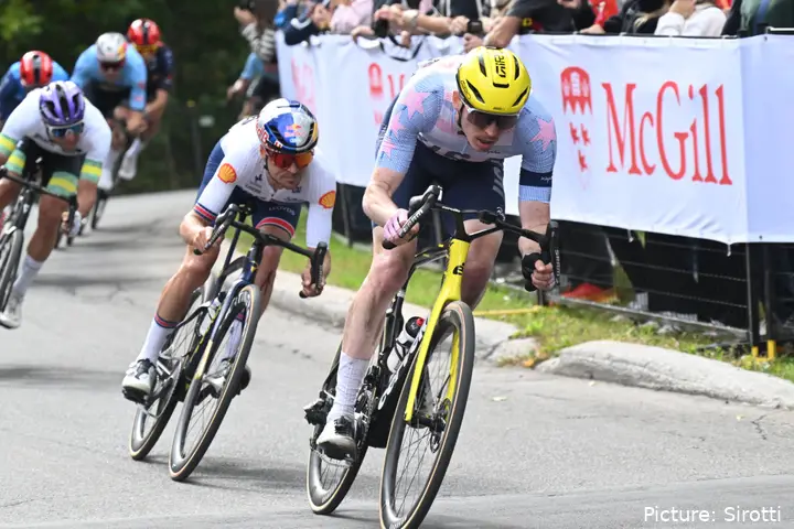 Matteo Jorgenson in action at the 2026 Montreal World Championships