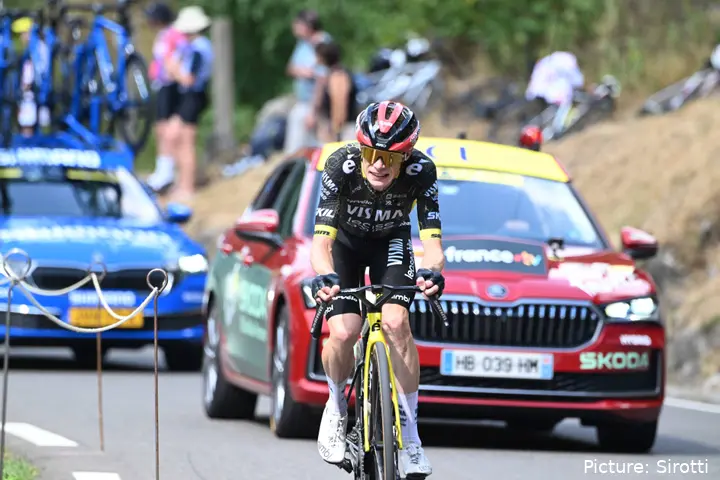 Jonas Vingegaard in Aktion auf Etappe 6 der Tour de France 2026