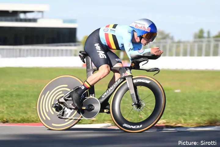 Remco Evenepoel in Aktion.