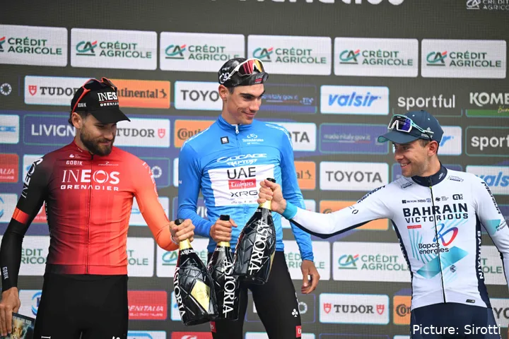 Alleen Juan Ayuso klopte Ganna in de Tirreno-Adriatico van vorig jaar