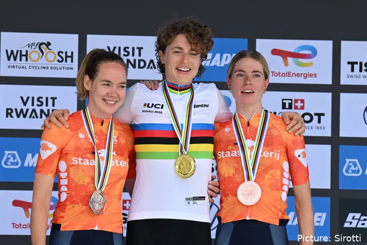 Vollering moest genoegen nemen met brons in de tijdrit.