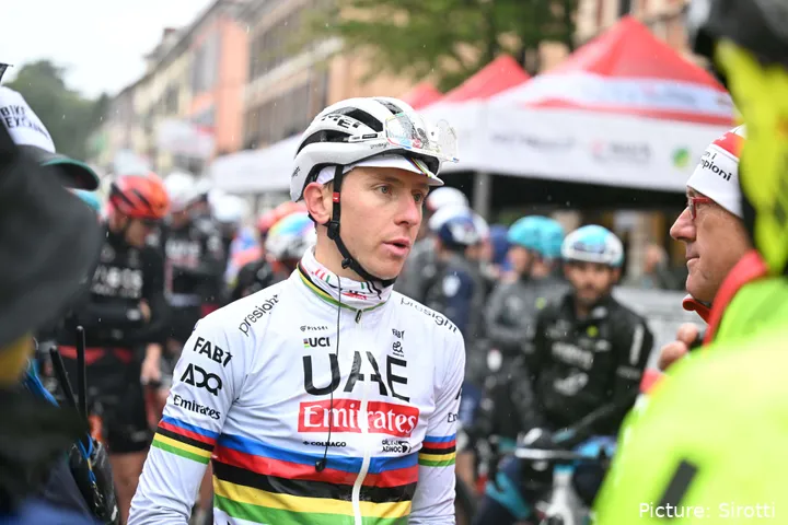 Tadej Pogacar was een vocale stem in de annulering van de race van 2024, naar verluidt met de belofte dat hij dit jaar zou terugkeren. @Sirotti