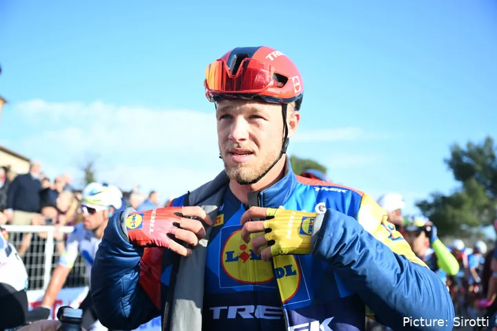 Jonathan Milan in het shirt van Lidl-Trek