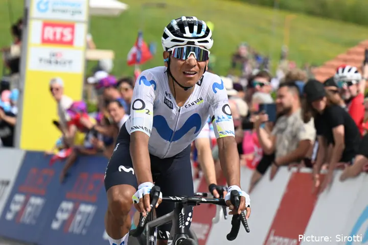 Nairo Quintana finisht bij de Tour de Romandie 2026