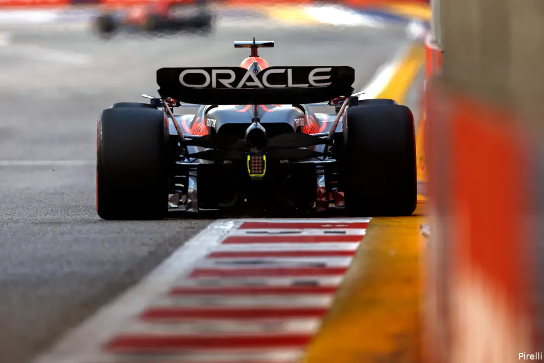 <i>Red Bull Racing kreeg de afstelling nooit helemaal voor elkaar (Bron: Pirelli).</i>