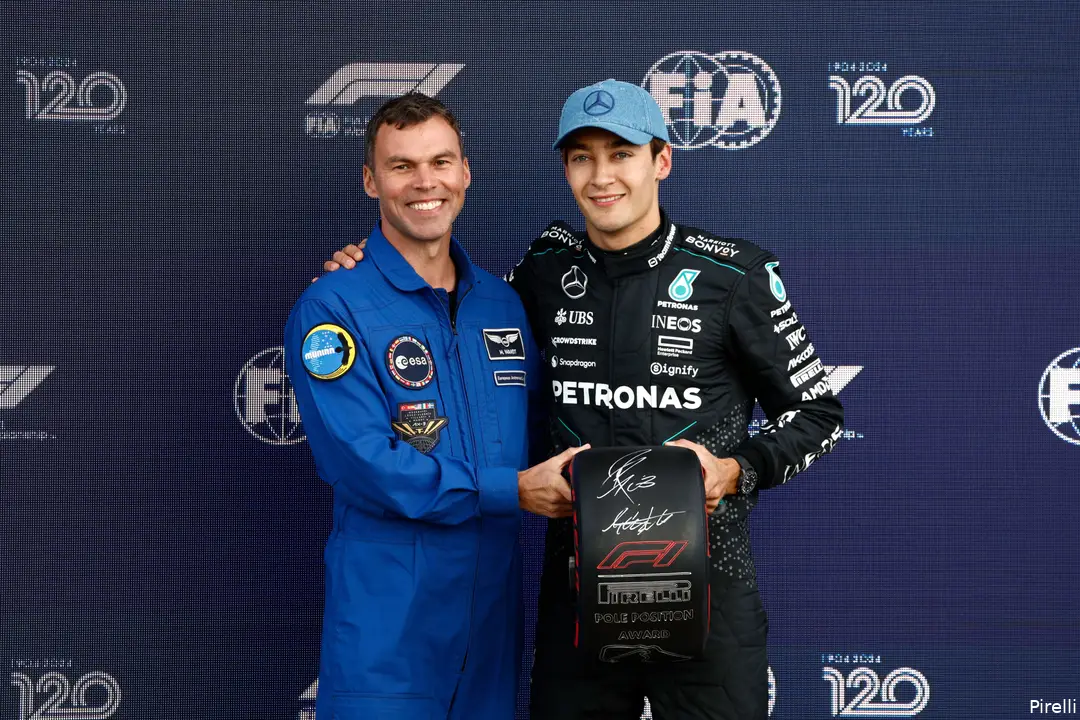Russell pakte in 2024 pole op Silverstone.