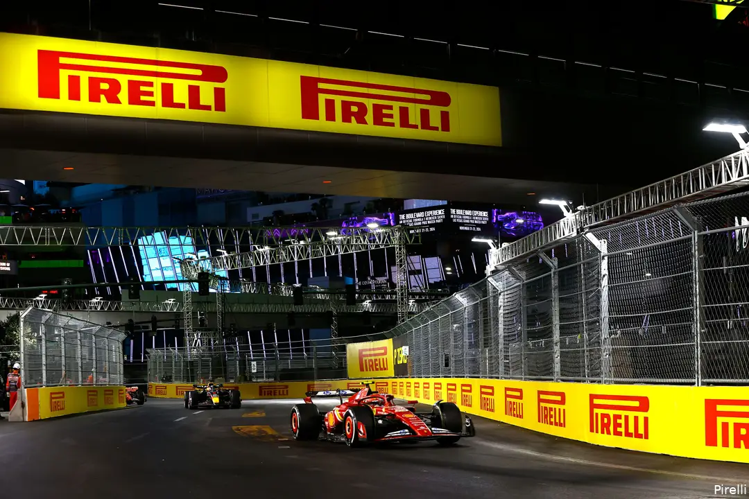 Sainz tijdens de race in Vegas, waarin hij derde werd.