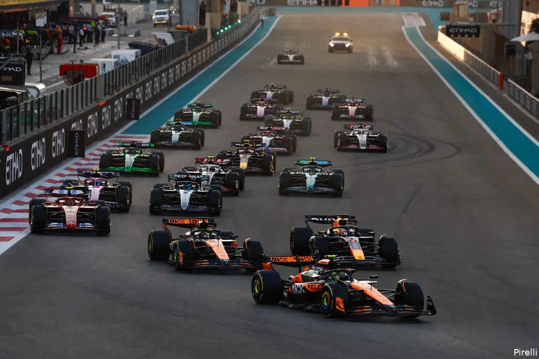 start abu dhabi 2024 lando norris max verstappen oscar piastri