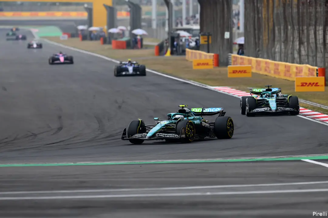 pirelli aston martin lance stroll fernando alonso zondag gp china 2025