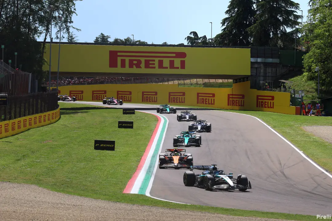 pirelli lando norris mercedes george russell fernando alonso aston martin mclaren gp emilia romagna imola 2025 zondag