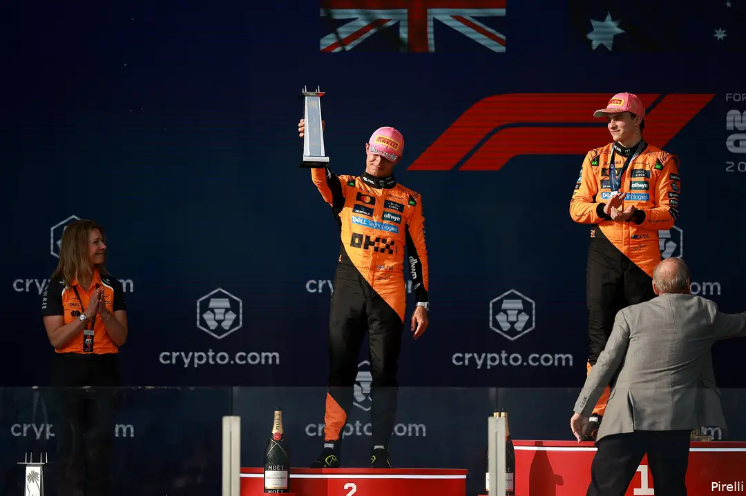 pirelli mclaren oscar piastri lando norris miami gp 2025 zondag podium 2