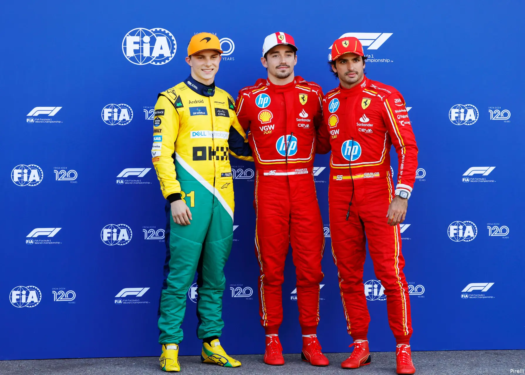 pirelli monaco zaterdag piastri leclerc sainz