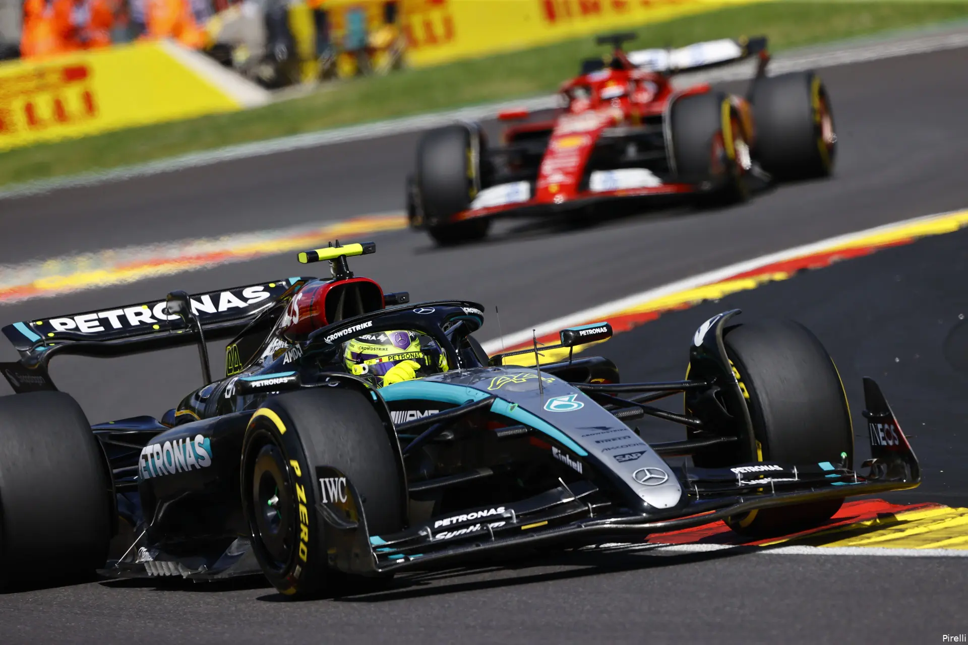 lewis hamilton charles leclerc racedag belgie 2024