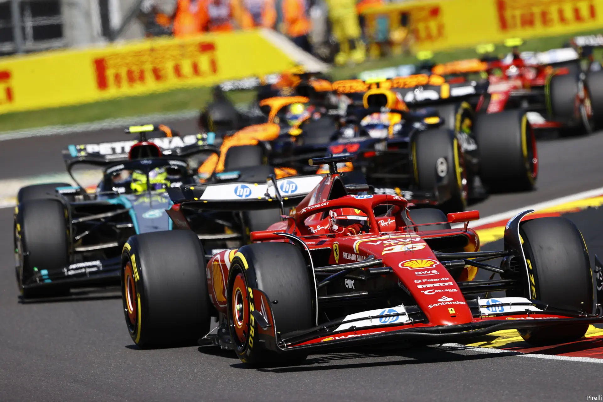 lewis hamilton charles leclerc racedag belgie 2024