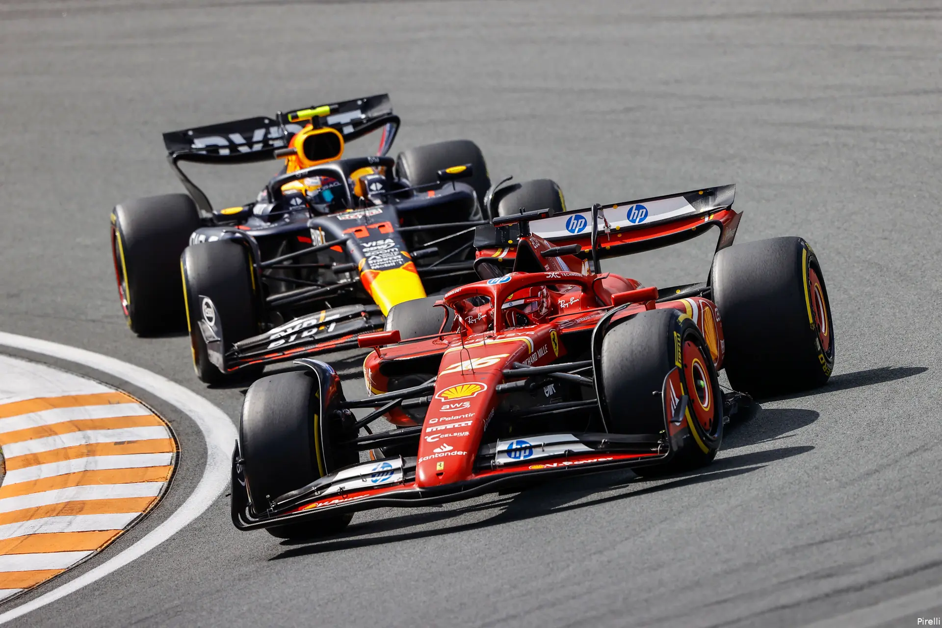 pirelli sergio perez red bull racing charles leclerc ferrari gp nederland zondag 2024