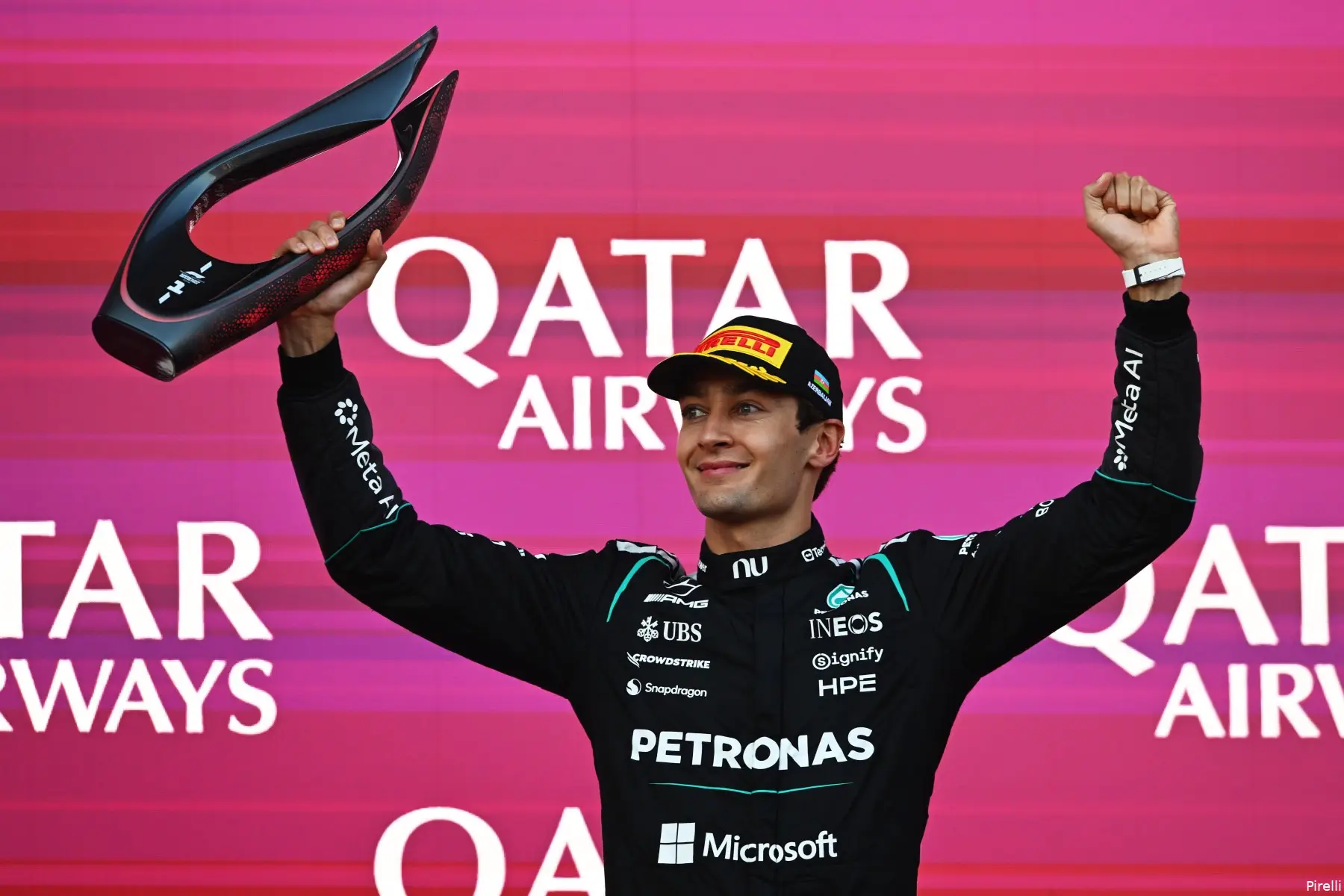george-russell-podium-baku-bakoe-azerbeidzjan-2026