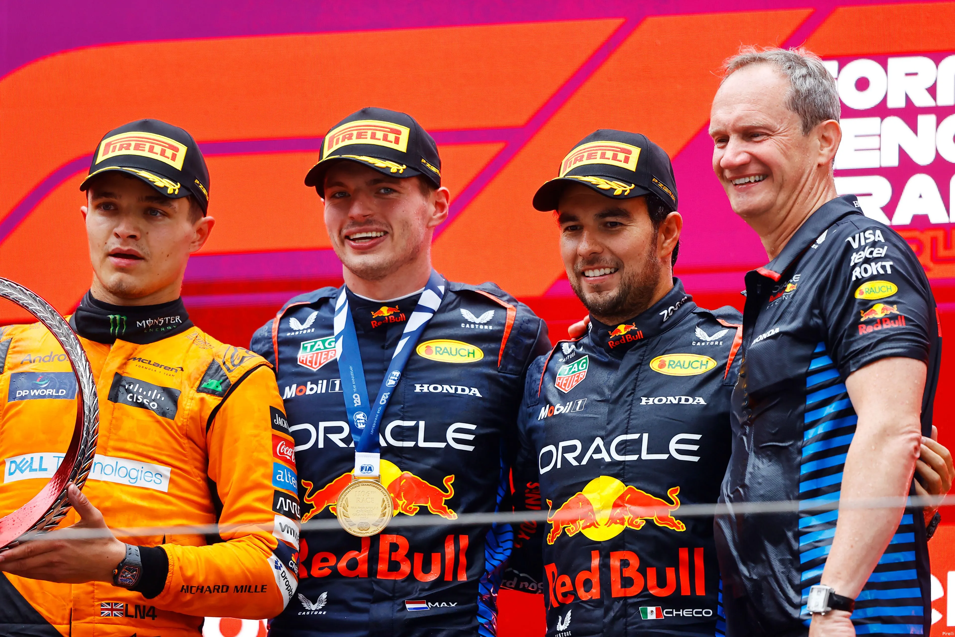 lando norris max verstappen sergio perez podium china