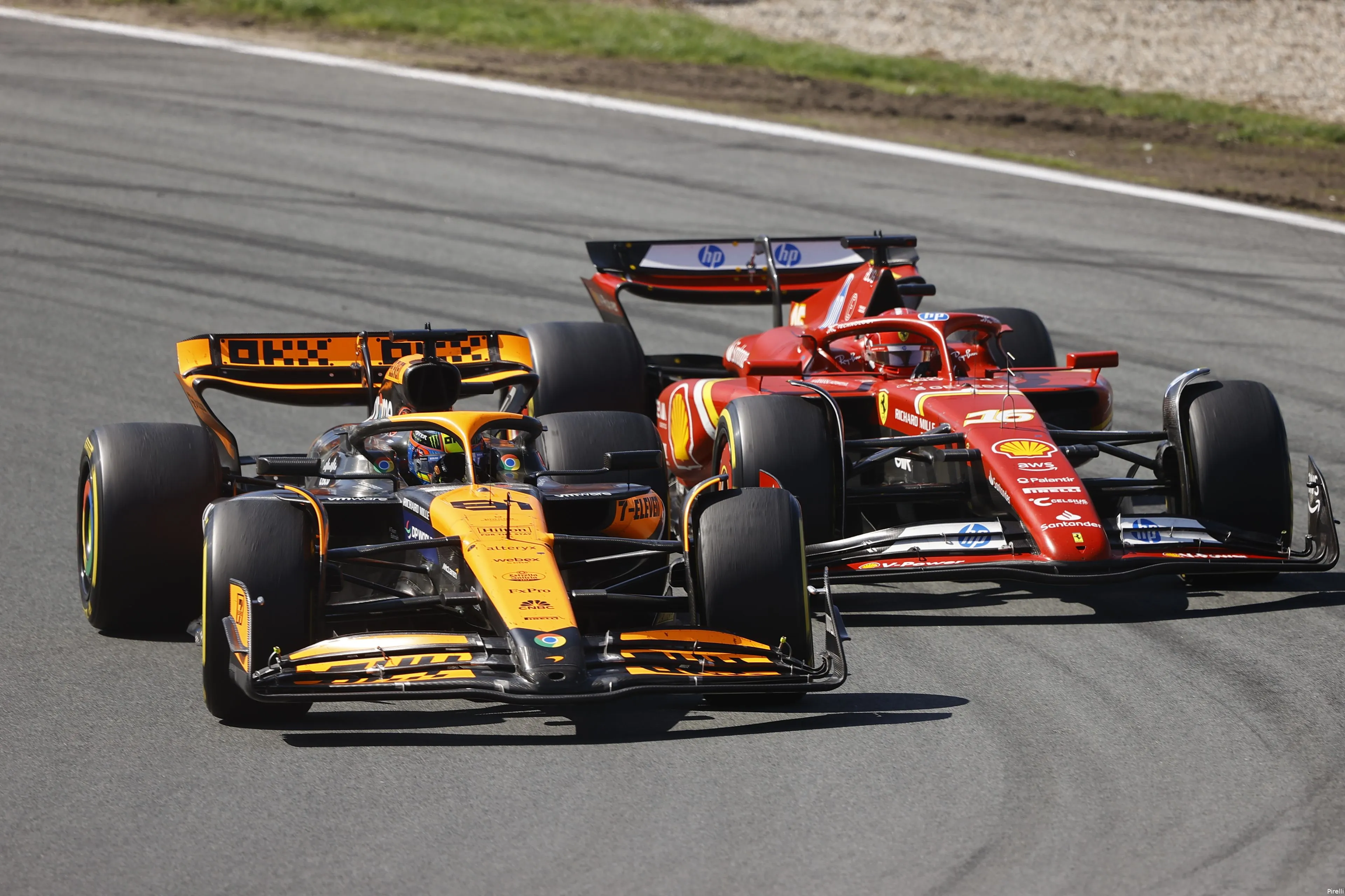pirelli oscar piastri mclaren charles leclerc ferrari gp nederland zondag 2024