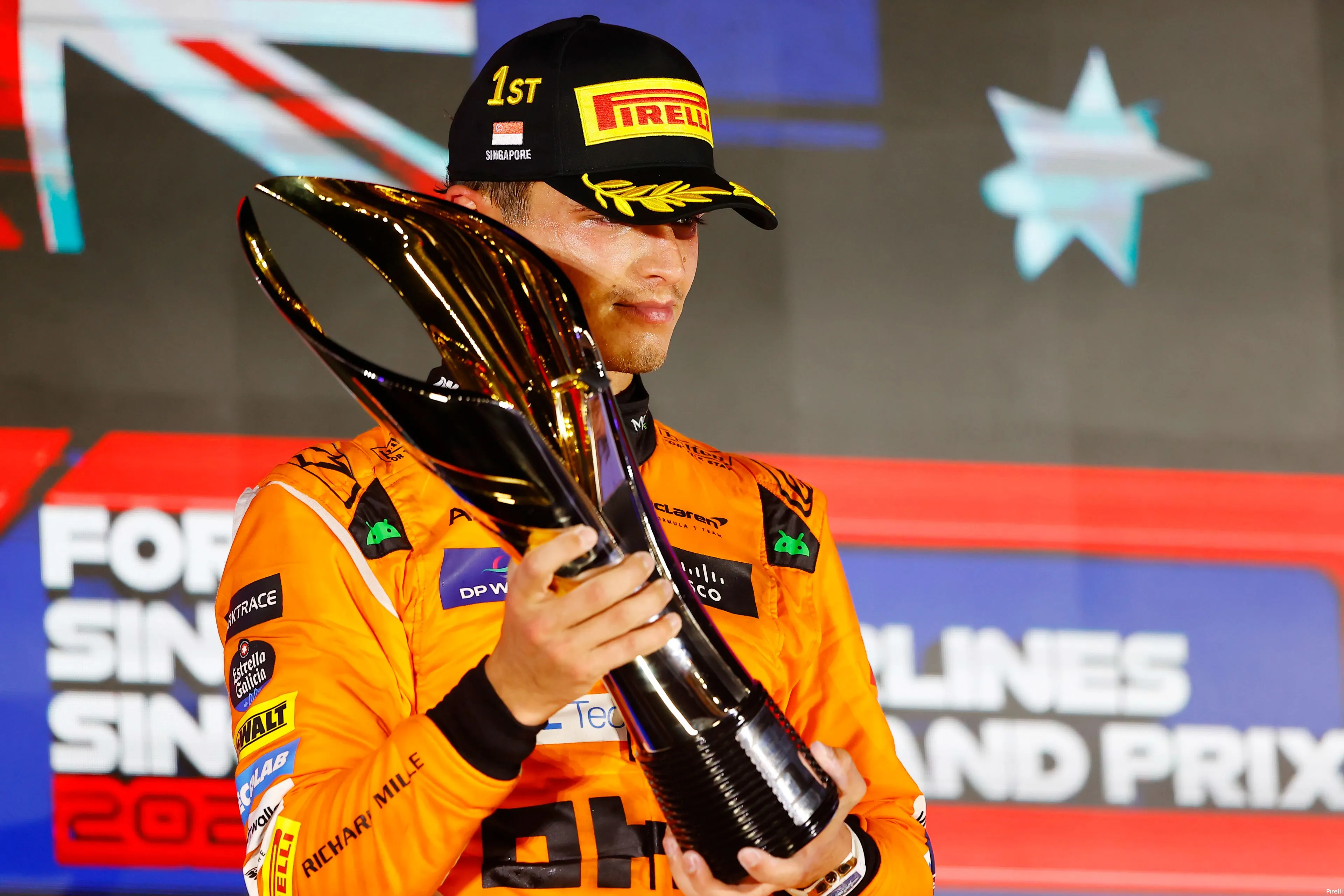 singapore podium win lando norris mclaren 52 sunday marina bay 2024