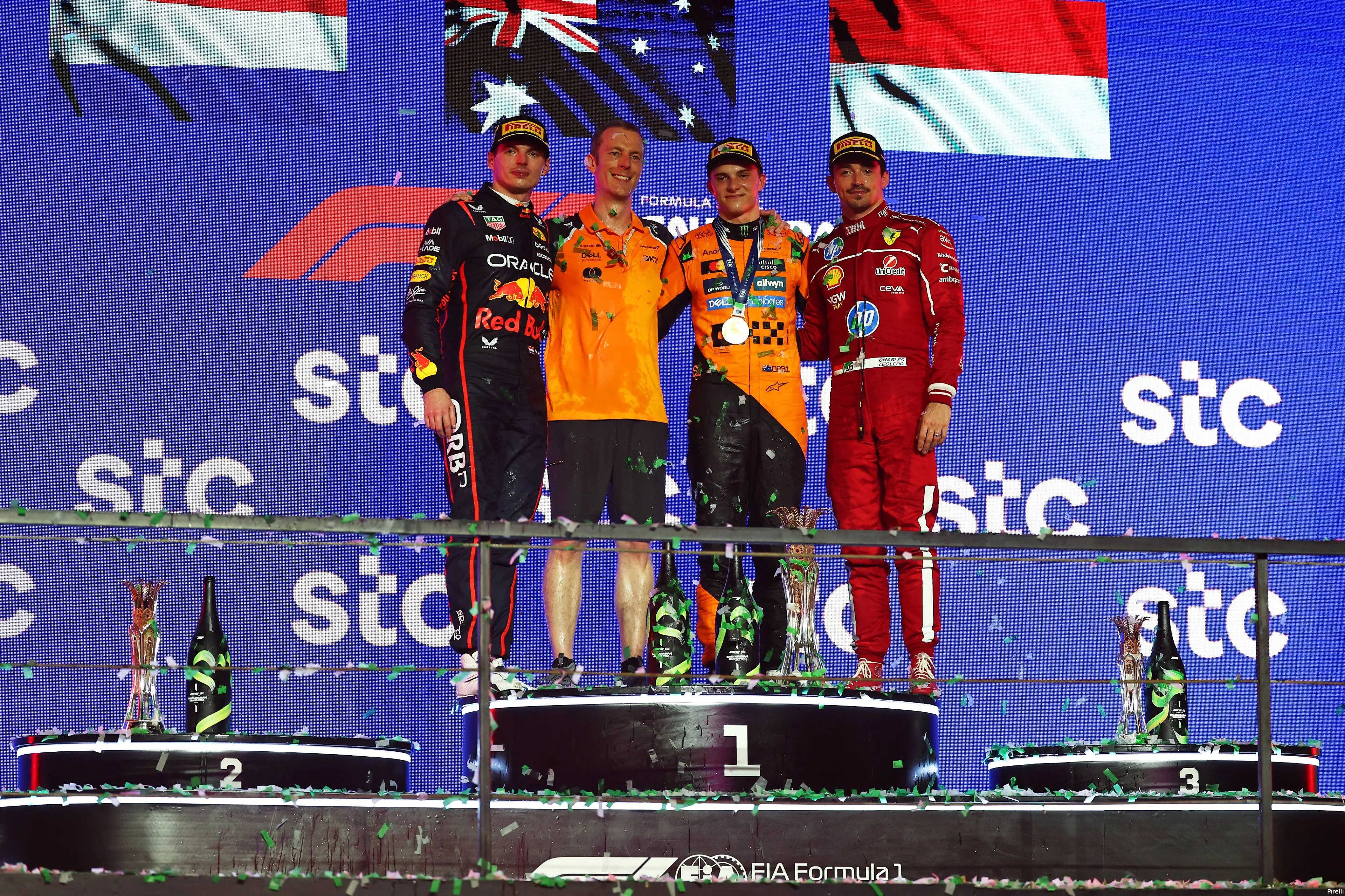 pirelli ferrari charles leclerc mclaren oscar piastri red bull racing max verstappen gp saoedi arabie 2025 zondag
