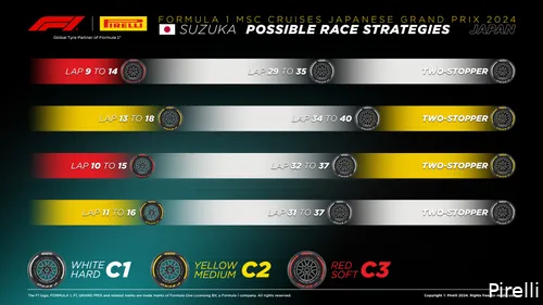 De mogelijke strategieën volgens Pirelli.