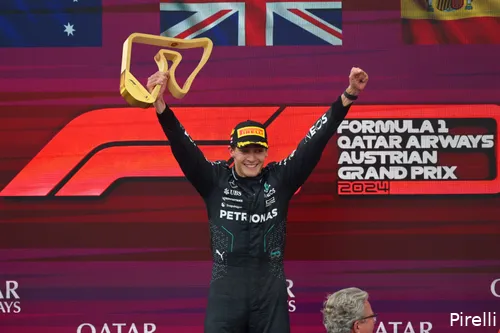 pirelli zondag oostenrijk 2024 george russell mercedes 4