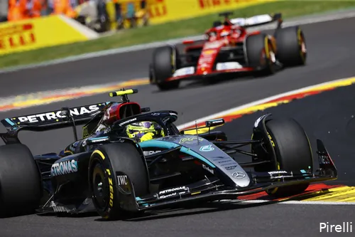 <i>Lewis Hamilton heeft Charles Leclerc ingehaald.</i>