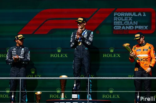 <i>Drie coureurs met Mercedes-motor in de top drie, net als in Hongarije.</i>