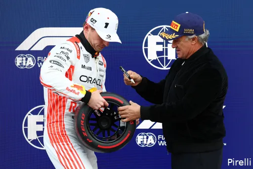 <i>Verstappen pakte pole in Japan.</i>