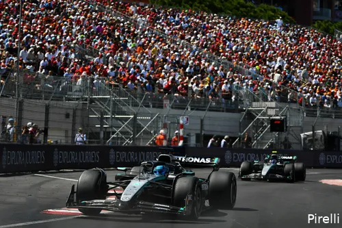 pirelli mercedes george russell gp monaco 2025 zondag