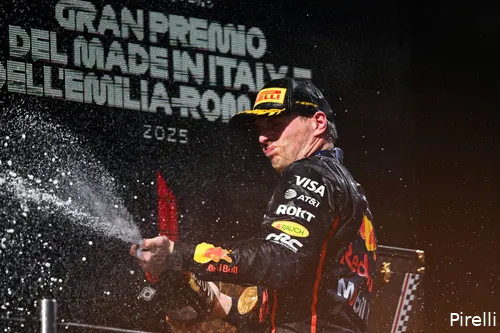 pirelli red bull racing max verstappen podium gp emilia romagna imola 2025 zondag