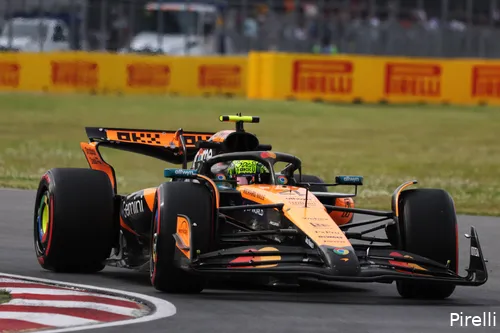 <i>Norris moest zich richten op het rijden van de juiste racelijnen.</i>