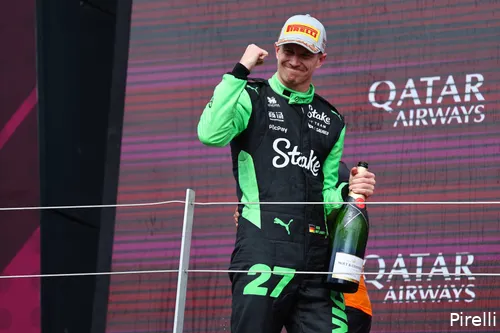 nico hulkenberg sauber podium 2025 silverstone groot brittannie zondag race pirelli