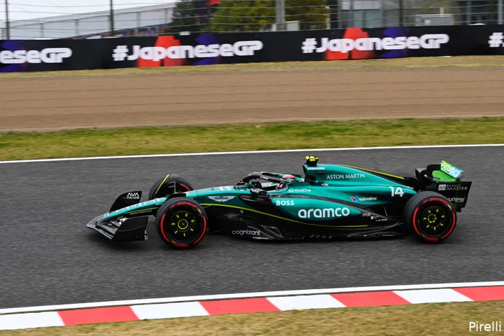 Vanaf 2026 zal het Honda-logo ook op de bolide van Aston Martin verschijnen. (Foto: Pirelli)