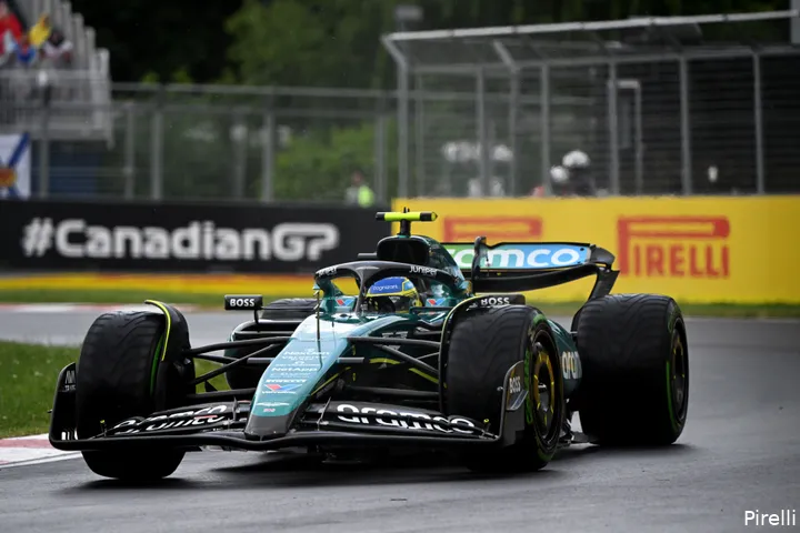 Fernando Alonso weer terug van weggeweest, P6, maar hier tijdens een vrije training, Grand Prix van Canada, 2024.