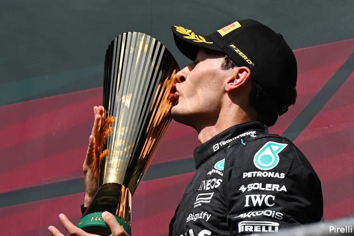 george russell bokaal kusje belgie 2024