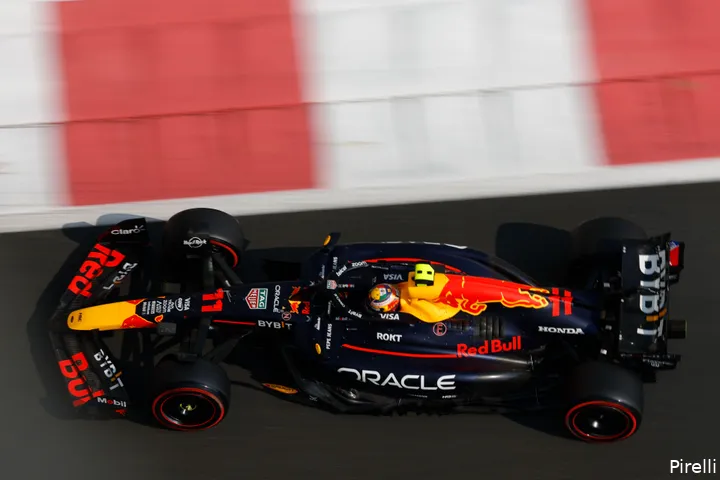 <i>Pérez verloor zijn tijd vanwege </i>track limits<i>.</i>