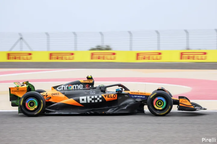mclaren lando norris bahrein testdag 1 2025