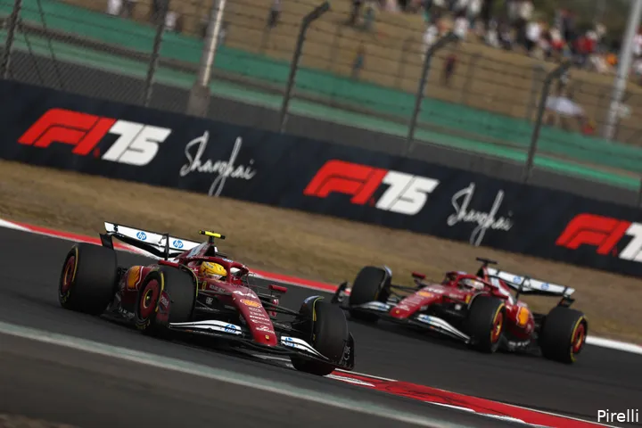 pirelli ferrari charles leclerc lewis hamilton zondag gp china 2025