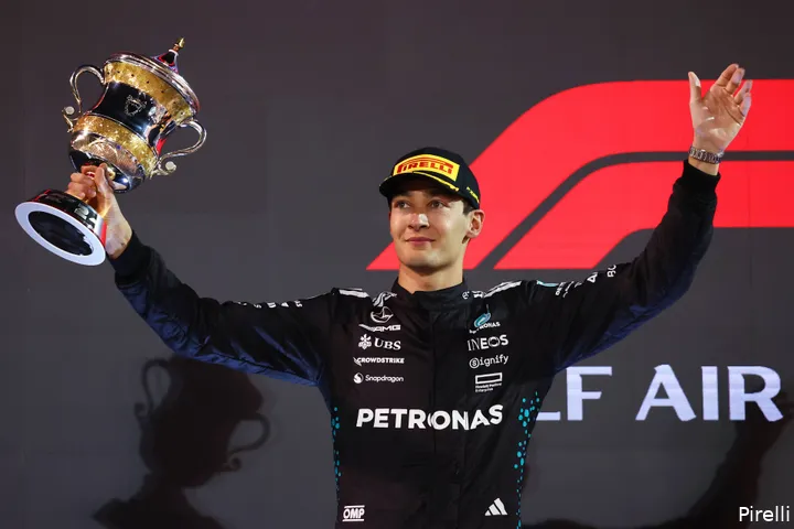 Russell hield in de slotfase van de GP van Bahrein knap stand.