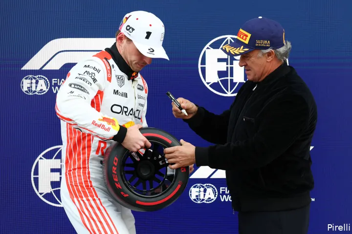 <i>Verstappen pakte pole in Japan.</i>