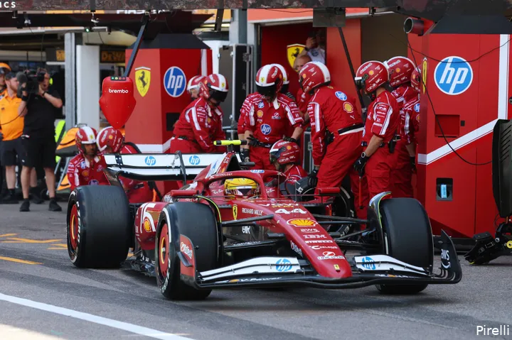 pirelli ferrari hamilton pitstop gp monaco 2025 zondag