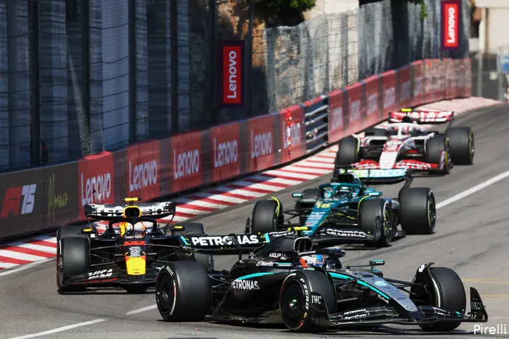 pirelli yuki tsunoda stroll lance aston martin mercedes andrea kimi antonelli red bull racing gp monaco 2025 zondag