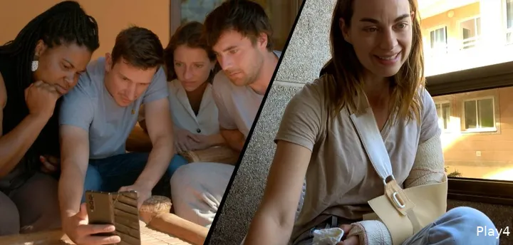 Anke moest 'De Mol' vorig jaar verlaten door een elleboogbreuk, Bron: Play4