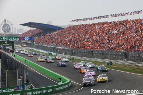 In Zandvoort zullen Ten Voorde en Max Verstappen allebei voor de zege gaan (foto: Porsche Newsroom)
