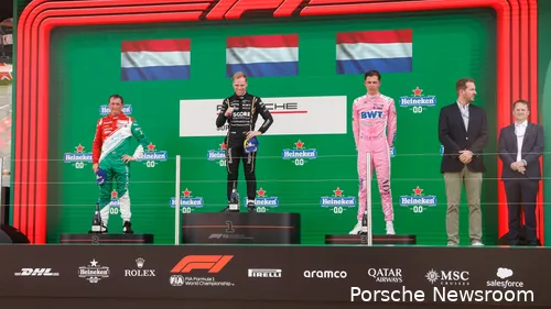 Een volledig Nederlands podium in Zandvoort. (Foto: Porsche Newsroom).