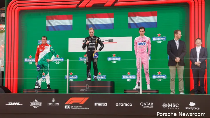 Een volledig Nederlands podium in Zandvoort. (Foto: Porsche Newsroom).