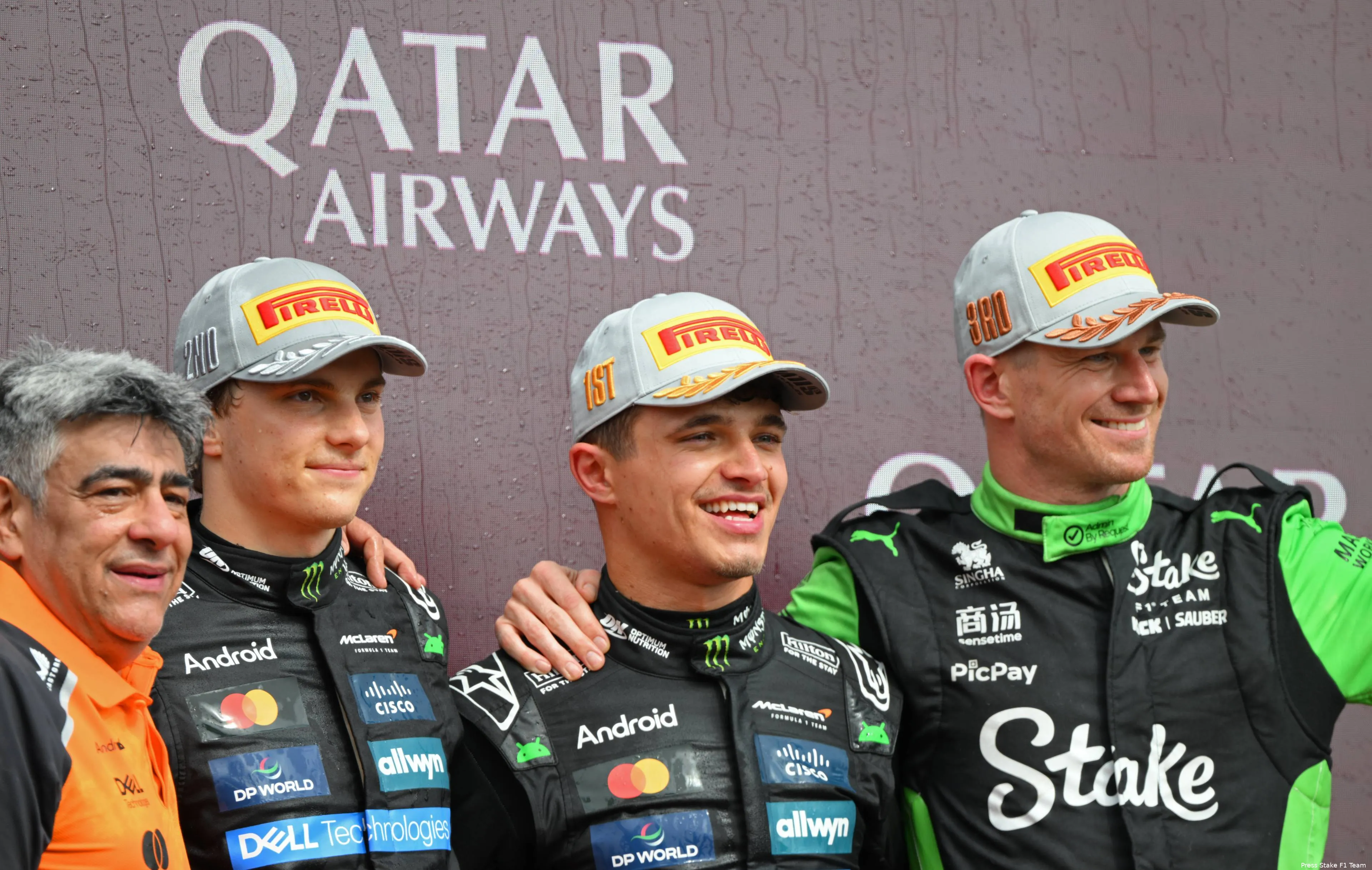 nico hulkenberg stake sauber mclaren oscar piastri lando norris gp groot brittannie 2025 podium 3